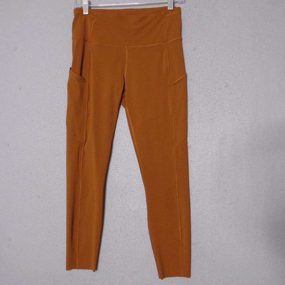 lululemon athletica Mustard-Orange High-Waist Leggings with Side Pockets